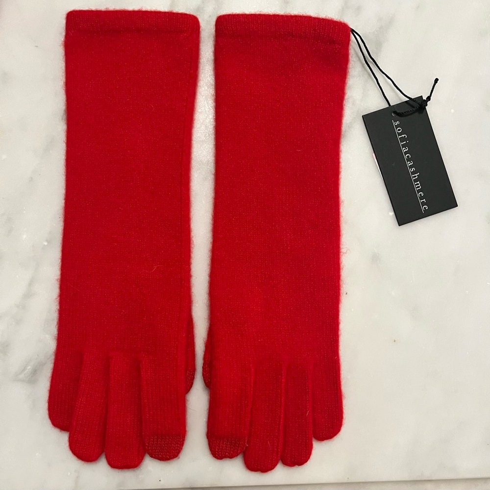 Women’s Red cashmere gloves